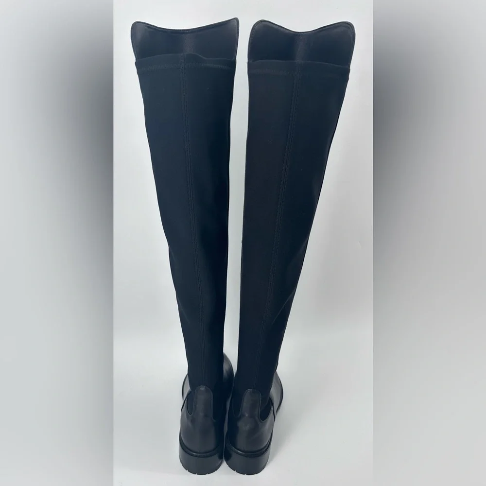 STUART WEITZMAN 5050 BOOT STRETCH LEATHER OVER THE KNEE BLACK 7.5 S4829